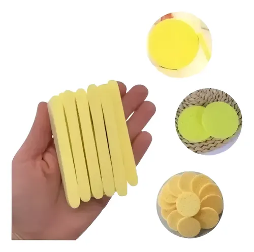 Pack 12 Esponja Facial Celulosa Comprimida Maquillaje Chivey