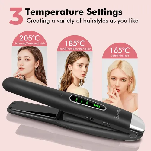 Plancha De Pelo Inalámbrica Sunmay 2 En 1 Portátil