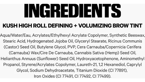 Gel De Cejas Kush High Roll Deep Brown 24 Hr Agua Resistente