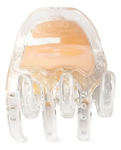 Broche De Pelo Tornasolado Beige 3 Dientes 5cm Pack X 12 Und