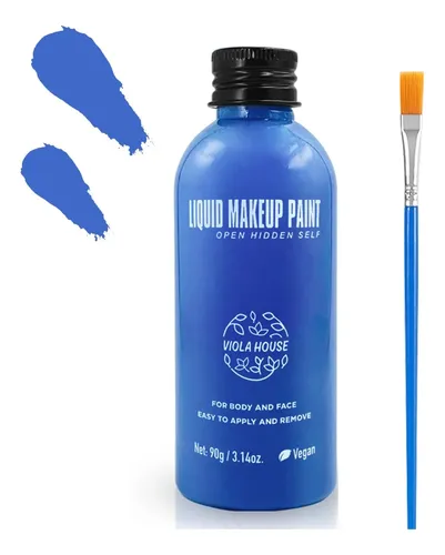 Maquillaje Líquido Para Rostro Y Cuerpo Viola House Azul