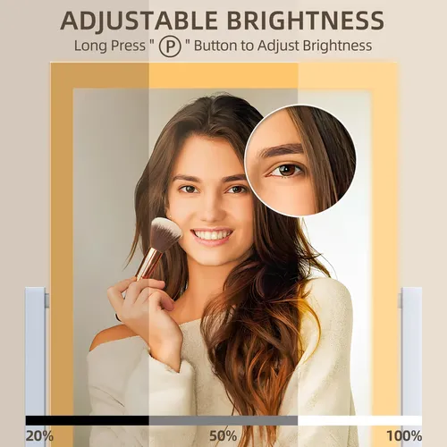 Espejo De Maquillaje Fennio Led 33x42cm Con Luz Blanco