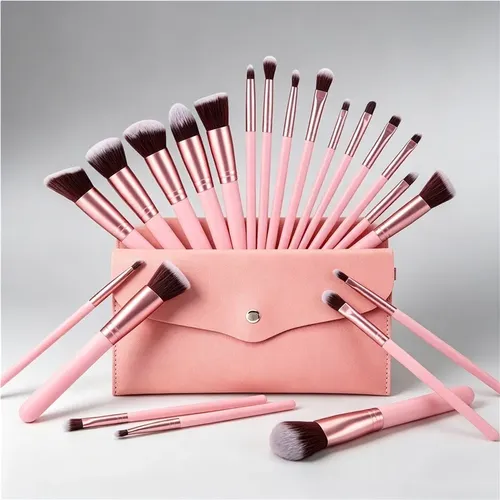 Juego De Brochas De Maquillaje De Cerdas Suaves Con Mango