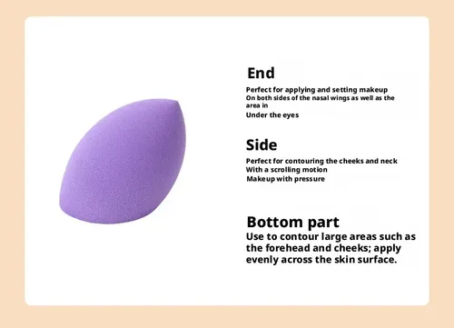 Makeup Sponge Puff Cushion Set 40pcs Taupe Assorted