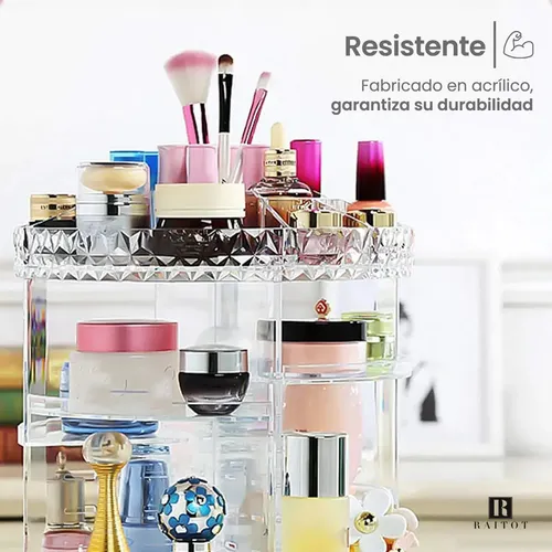 Organizador Maquillaje Porta Cosmetico Giratorio Acrilico !!