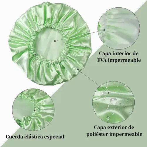 Gorro De Baño Reutilizable Con 20 Anillos Para El Cabello