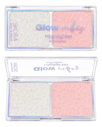 Iluminador Skora Glow Vibes Duo Blanco Rosa Highlighter