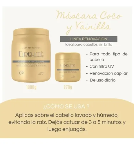 Kit Máscaras Fidelite 1kg Keratina Coco Almendra Acida Bomba