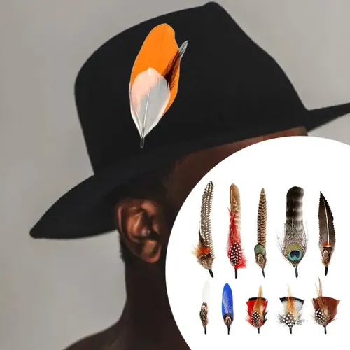 Sombrero De Plumas Elegante Sombrero De Vaquero Con Plumas C