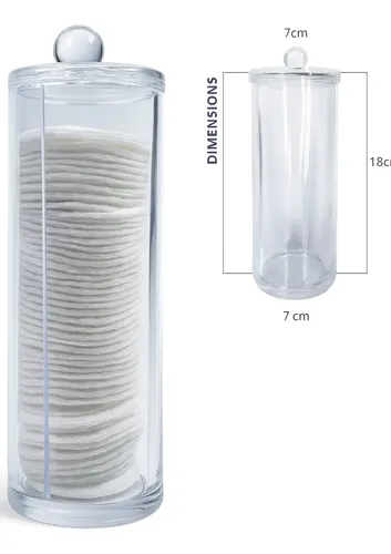 Vaso Acrílico Portademaquillantes Con Tapa Algodonero O1500
