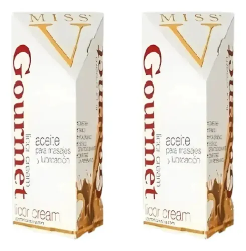 Pack Aceite Lubricante Corporal Miss V con Sabor Licor Cream para Masajes Íntimos