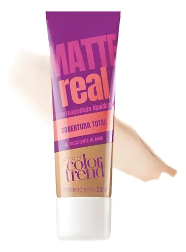 Base De Maquillaje Liquida Mate Avon Color Trend Matte Real Tono Natural 230n