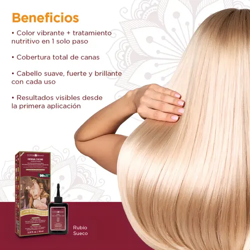 Tintura de Pelo Henna Crema Surya Brasil Rubio Sueco