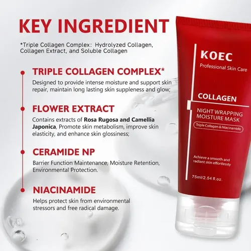 Mascarilla Nocturna Colágeno Koec Niacinamida 75ml Glow