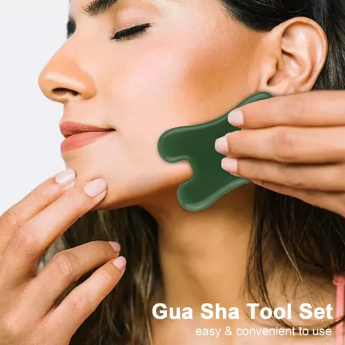 Juego De Herramientas De Masaje Jade Gua Sha Para Piel Facia