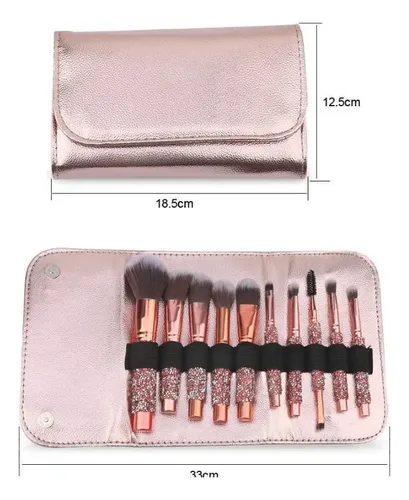 Juego De 10 Brochas De Maquillaje Con Funda,
