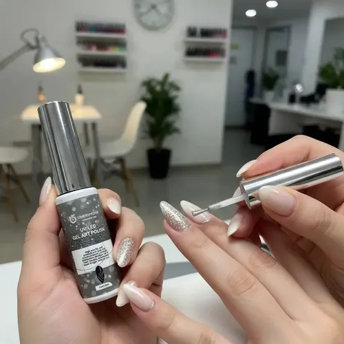 Gel Art Polish Semi Decoracion Liner Uv/led Cherimoya 8ml Color Plateado