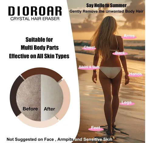 Borrador De Pelo De Cristal Dioroar, Depiladora Indolora Y N