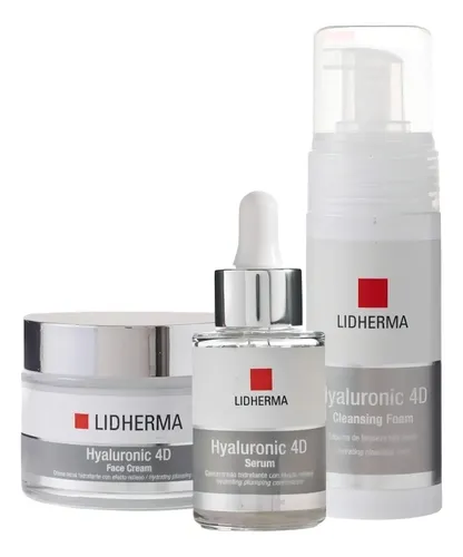 Lidherma Kit Hyaluronic 4d Limpieza Sérum Crema Facial