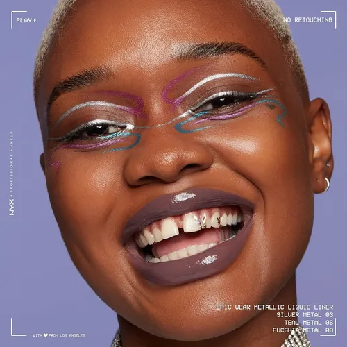 Delineador Metálico Líquido Nyx Epic Wear Teal 3.4ml