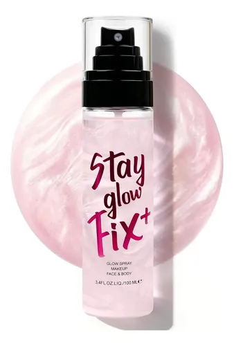 Spray Fijador De Maquillaje Con Shimmer Rosa 8 Oz Mytend