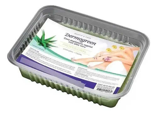 Dermogreen Cera Depilatoria Vegetal Aloe Vera Bandeja 400g