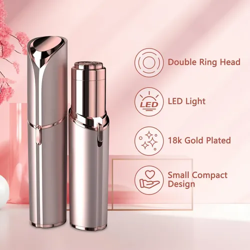 Eviey Depiladora Facial Eléctrica Led Oro Rosa