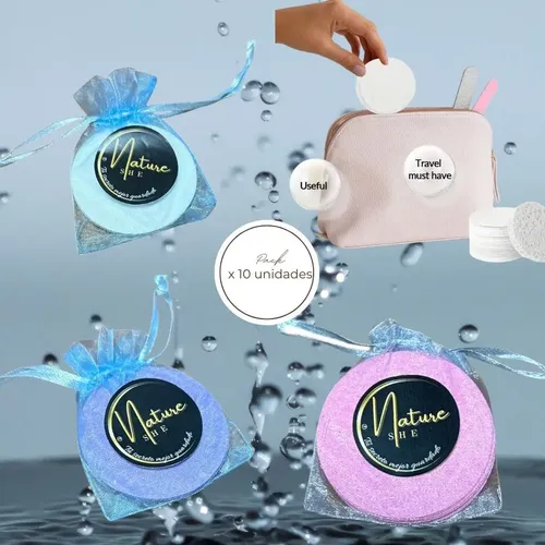 Esponja Exfoliante Natural Limpieza Facial Hidratable 10 Un.