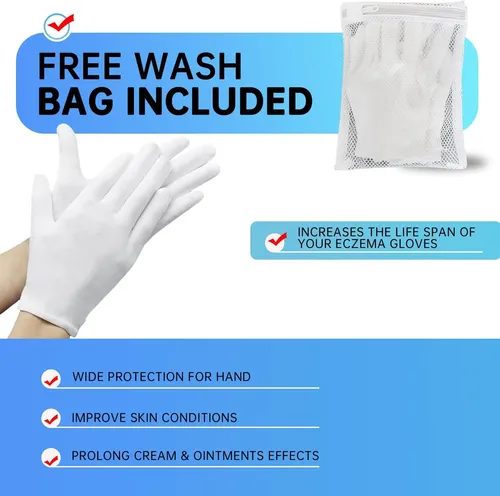 Guantes De Algodón Blancos Hidratantes Para Dormir X10