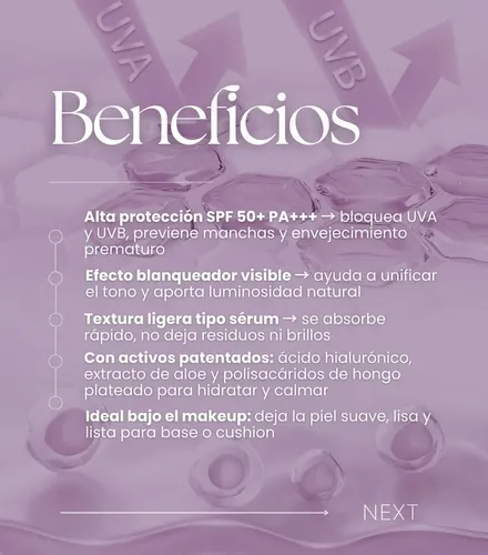 Protector Solar Sunscreen Coreano Spf 50+ Pa+++ Novo 35g.