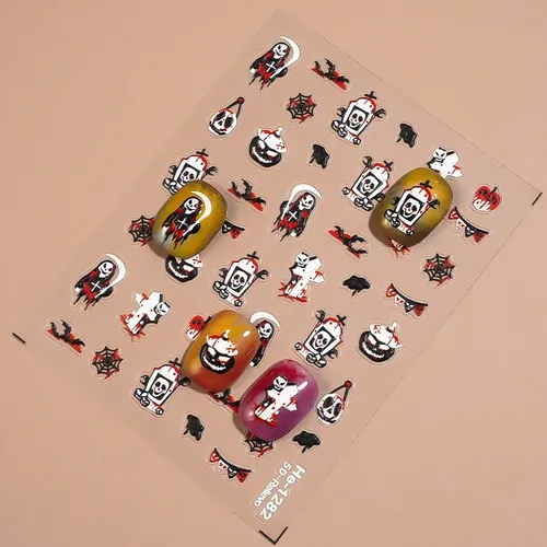 2 Pegatinas For Uñas De Calaveras De Halloween