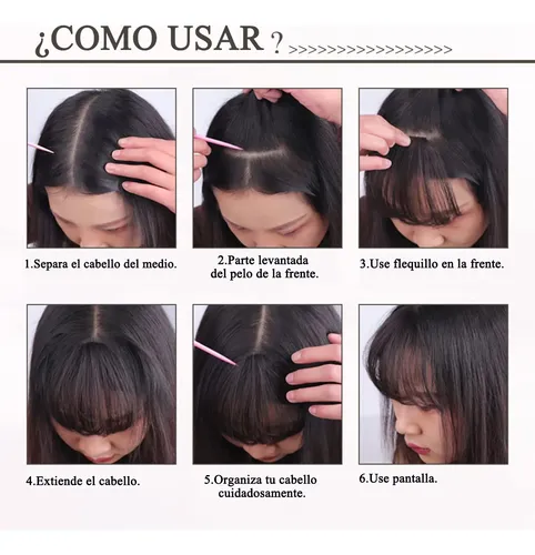 Fleco Postizo Con Clip Extensión Cabello Natural A
