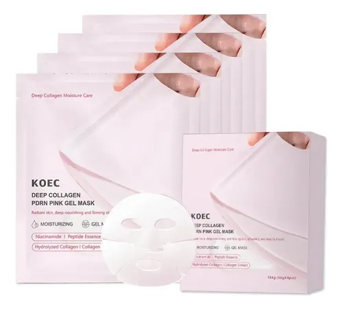 Pack X4 Mascarilla Absorbible Colageno Pdrn Pink Koec Todo Tipo De Piel