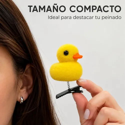 Broche Pelo Con Resorte Patito Amarillo Pack X 100 Unid