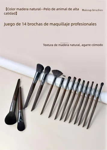 Tendencia Set 14 Brochas Maquillaje Cerdas Naturales ..