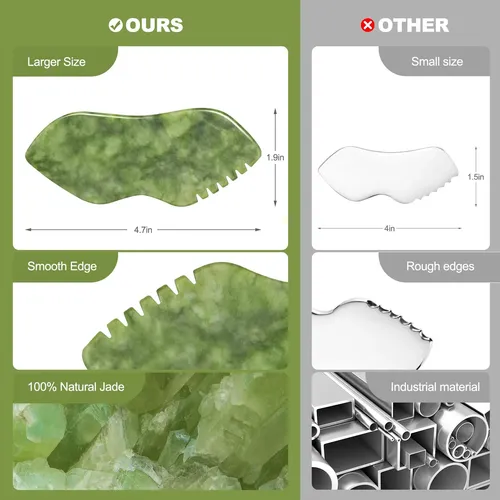 Set De Gua Sha Airogym De Piedra Jade Para Masaje Facial Par