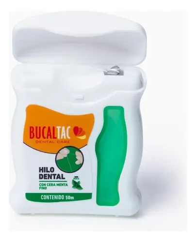 Hilo Dental Bucal Tac Con Cera Sabor Menta 50m Resistente