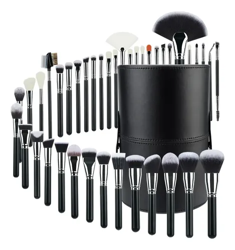 Set De 40 Brochas De Maquillaje Con Cubeta Para Mujer