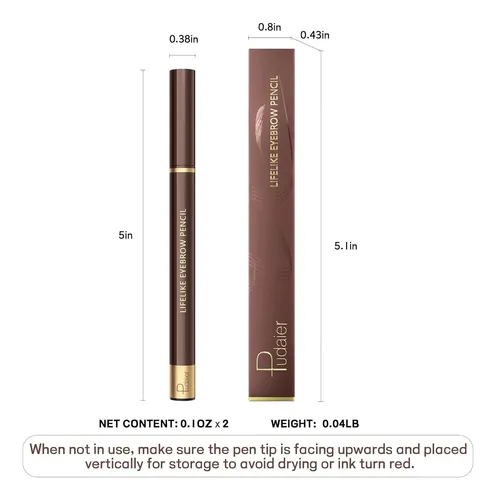 Delineador De Cejas Impermeable Marrón Claro 2 Unidades