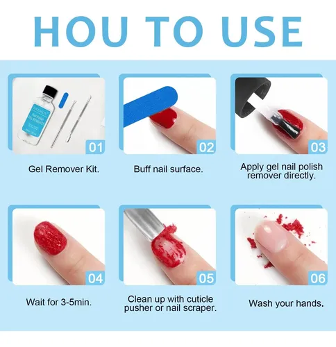 Kit Removedor Esmalte Gel Hilemon 60ml Rápido Seguro