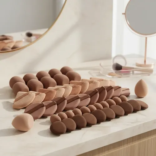 Set De Esponjas De Maquillaje Suaves Y Borlas De Polvo