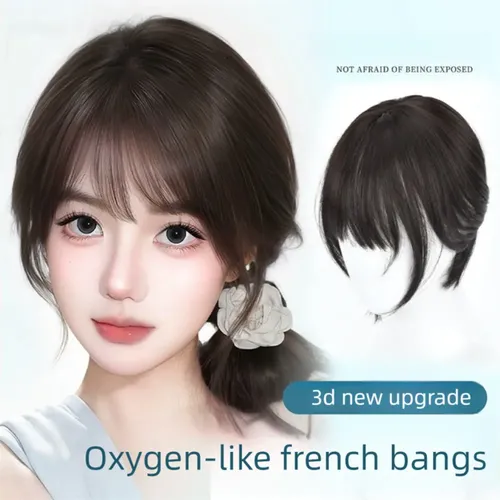 Extensiones De Cabello Con Flequillo Francés 3d Realista