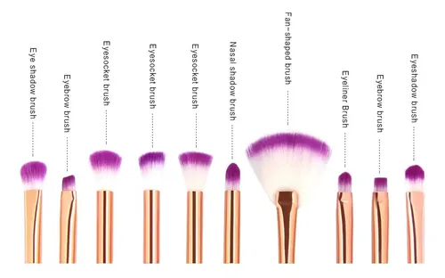 Set De Brochas De Maquillaje Tenmon Mermaid Eye, 10 Unidades