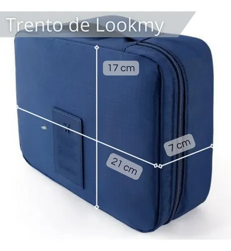 Portacosmético neceser maquillaje Negro Lookmy | necessaire organizador bolso de viaje impermeable lavable compacto | ideal maleta, valija y cartera de mujer y hombre | neceser cosméticos
