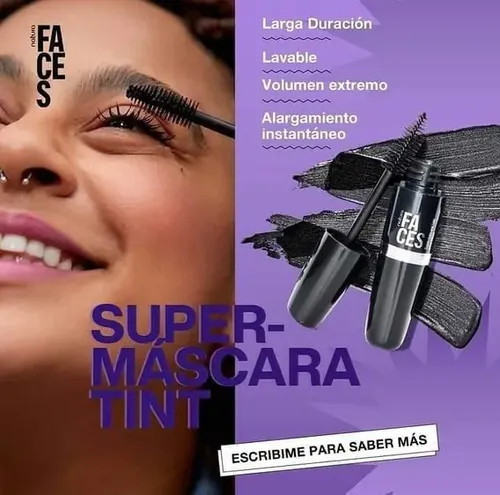 Super Mascara Para Pestañas Tint Lavable Faces Natura Vegano