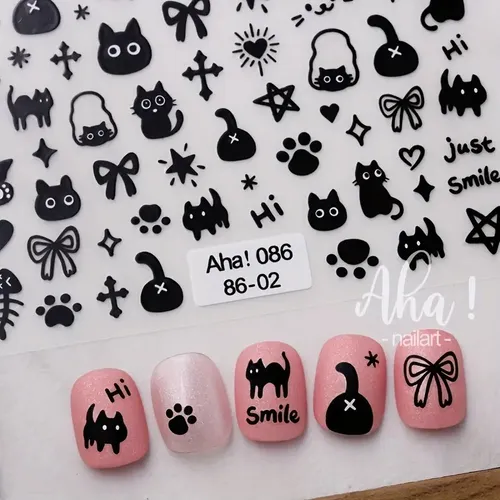 5 Pegatinas Para Uñas De Gato