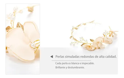 Boda Perla De Cristal Para Piezas De Pelo Nupcial Doradas