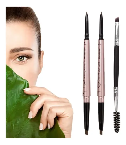 Set De 2 Lápices Para Cejas Impermeables Con Doble Punta