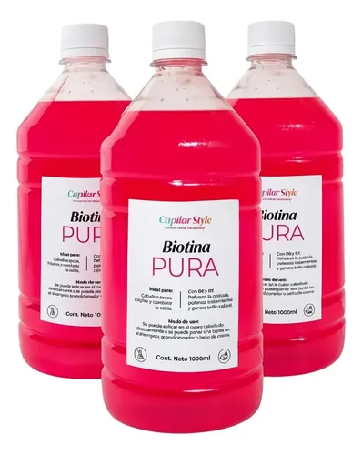 Biotina Pura 1000cc X 3 Unidades (3lts) Anti Caída Fortalece