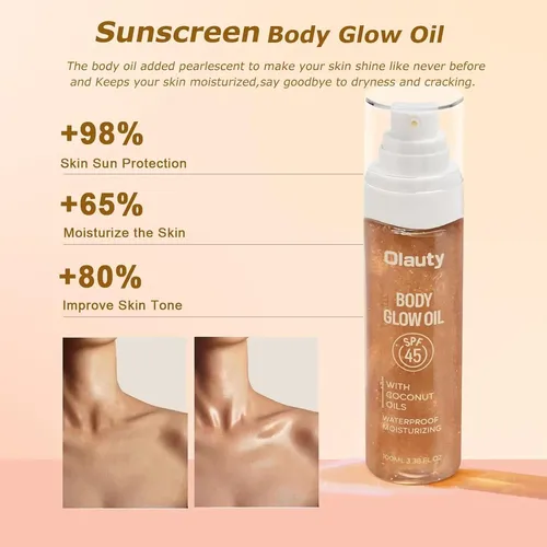 Aceite Corporal Con Brillo Spf 45 X50ml Amber